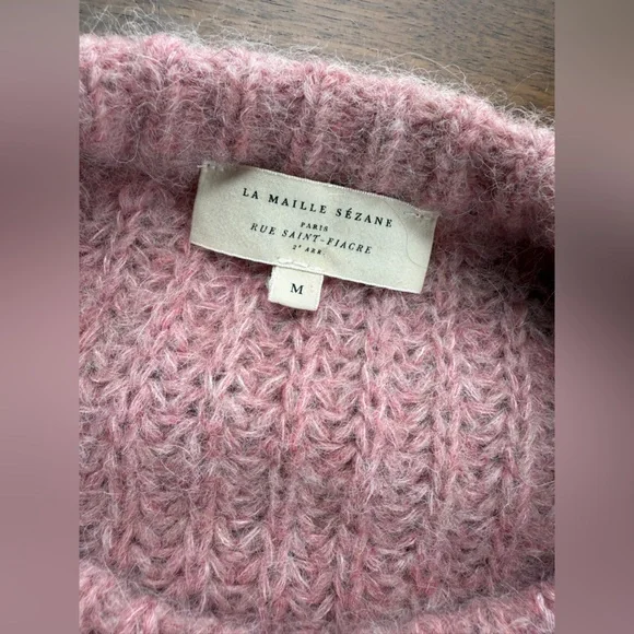 Sezane Emile Cardigan Mottled Pink - Size M - Picture 2 of 2